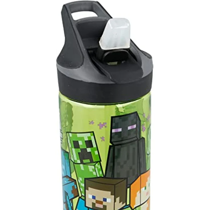 Storline Trinkflasche Minecraft 620 ml, Premium mit Druckknopfdeckel für Schule & Freizeit, Ecozen Material – Bild 4