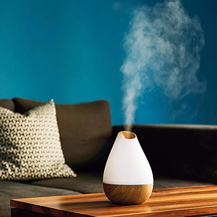 Promed AL-1300 WS Aroma Diffusor 1300 ml, Ultraschall Luftbefeuchter 1,3 Liter, Humidifier, Raumbefeuchter, elektrische Duftlampe Holzdesign mit 7 Farben LED Licht, Aroma Diffuser, Aromatherapie – Bild 3