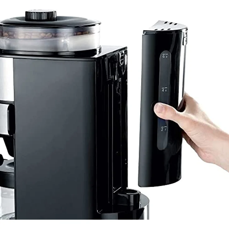 SEVERIN Kaffeeautomat mit integriertem Mahlwerk und Glaskanne, Für Kaffeebohnen und Filterkaffee, Automatische Abschaltung, bis zu 6 Tassen, KA 4811, Edelstahl-Schwarz – Bild 9