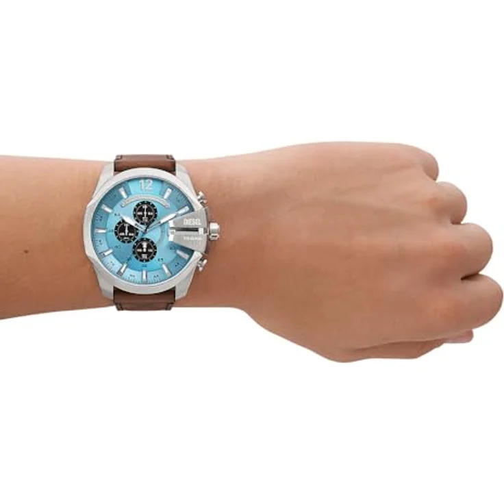 Diesel Watch für Herren Mega Chief Quarz/Chrono Uhrwerk 51 mm Gehäusegröße mit einem Lederarmband DZ4657 – Bild 2