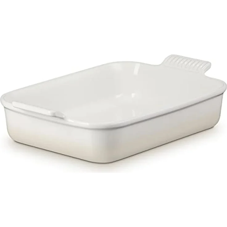 Le Creuset Rechteckige Auflaufform Tradition aus Steinzeug, 32 cm, 2.31 kg, Meringue, 71102327160001 – Bild 1