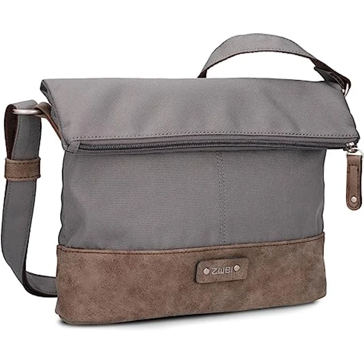 ZWEI Beuteltasche Olli OT6, wasserdichte Umhängetasche für Damen, grau, 28 x 8 x 20 cm – Bild 1