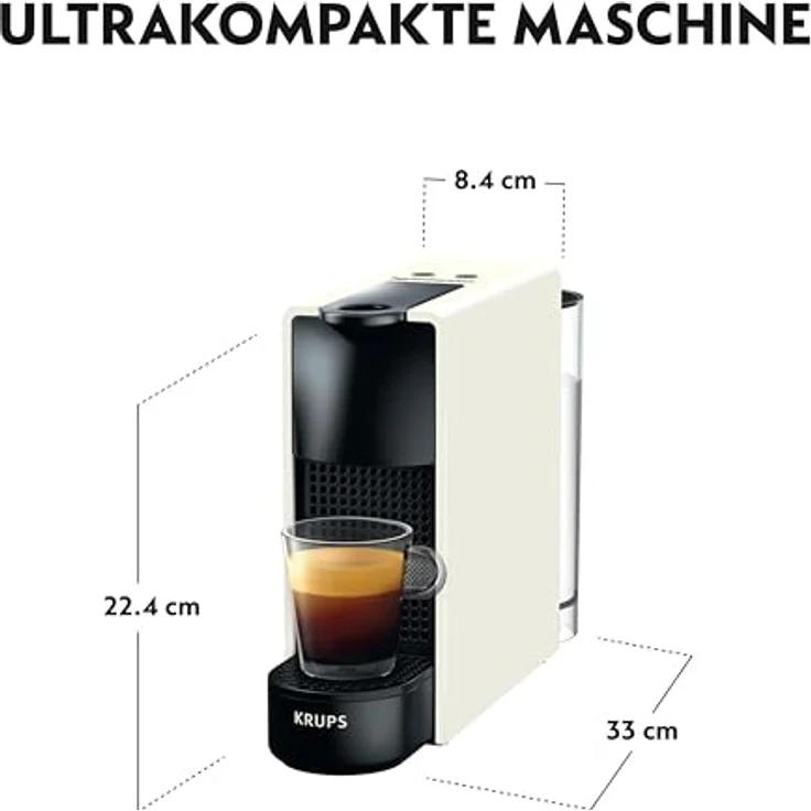 Krups Nespresso XN1101 Essenza Mini Kaffeekapselmaschine, 1260 Watt, weiß, 0,7 Liter – Bild 5