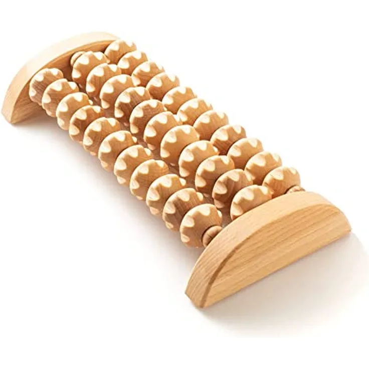 Tuuli Accessories Massage Massagerolle Massageroller Massagegerät Fuß Fußmassagegerät Fußroller Fußmassage aus Holz 26x12 cm
