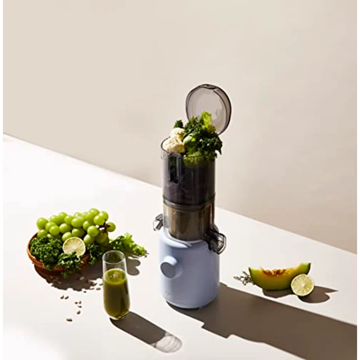 HUROM | Slow Juicer | Entsafter Gemüse und Obst | H310A | Elektrische Kaltpresse | Ruhiger Motor | Leicht zu Reinigen | 220ml | 100 Watt | BPA Frei |Schlankes Design | Himmelblau – Bild 3