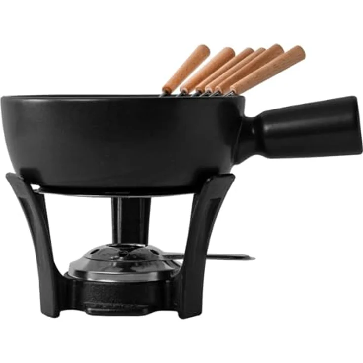 BOSKA Käse Fondue-Set Nero, Keramik, braun-Silber-schwarz, 30 x 22 x 19 cm – Bild 2