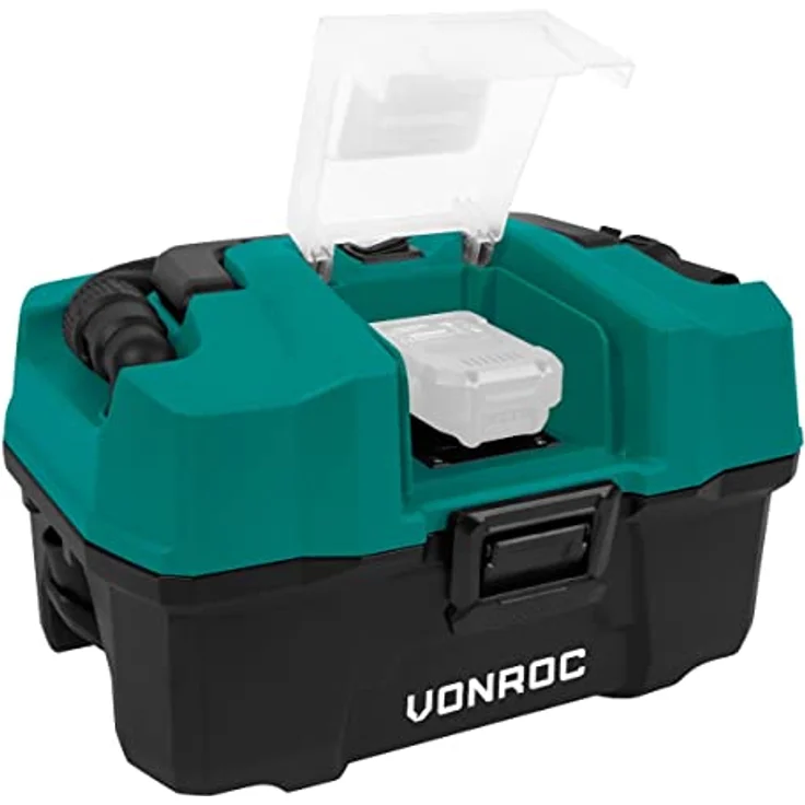 VONROC Tragbarer Allzweckstaubsauger, 20V Nass- und Trockensauger mit 15 l Behältervolumen und Elektrowerkzeugadapter, ohne Akku und Schnellladegerät – Bild 3