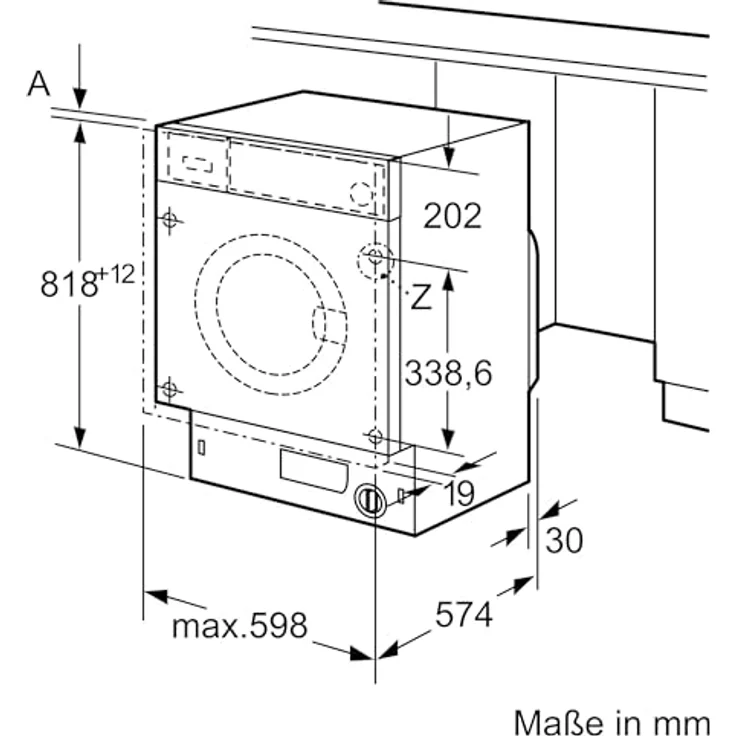 Bosch WIW 28443, Frontlader-Waschmaschine, C, Fassungsvermögen 8 kg, Standgerät, Breite 60 cm, weiß – Bild 9