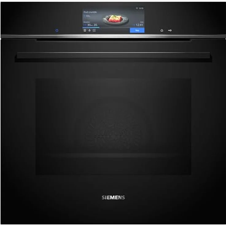 SIEMENS HB778G3B1,Q700 Smarter Einbau-Backofen, 60 x 60 cm, Made in Germany, Pyrolyse & Hydrolyse Selbstreinigung, Bratenthermometer, Air Fry, Farbiger Touchscreen, 4D Heißluft, Schwarz - Preisvergleich – Bild 1