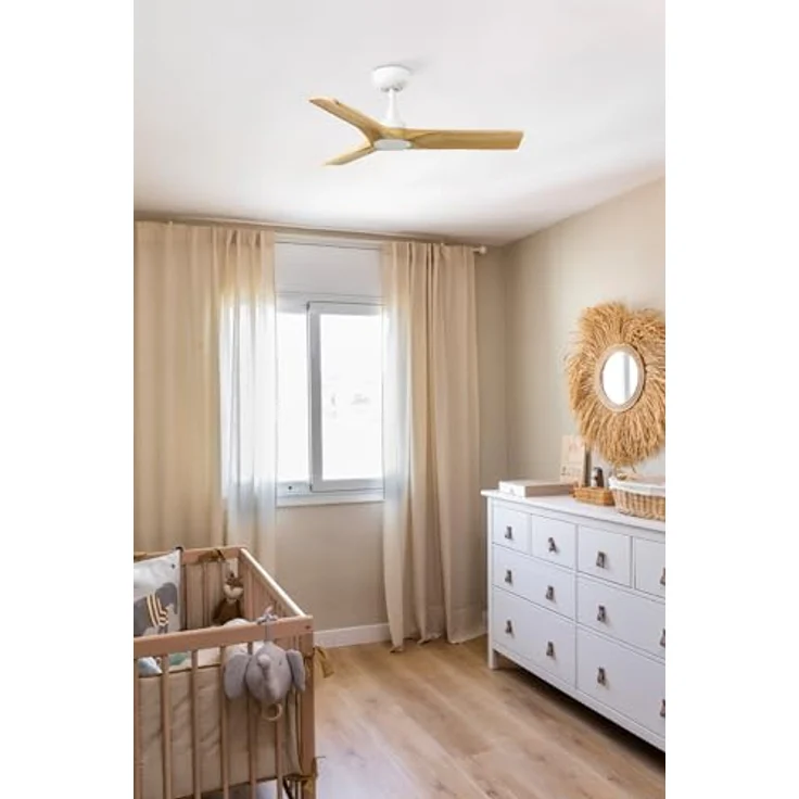 FARO BARCELONA Deckenventilator HEYWOOD S, Ø90 cm, weiß, 6 Geschwindigkeiten, Fernbedienung, Umkehrfunktion – Bild 5