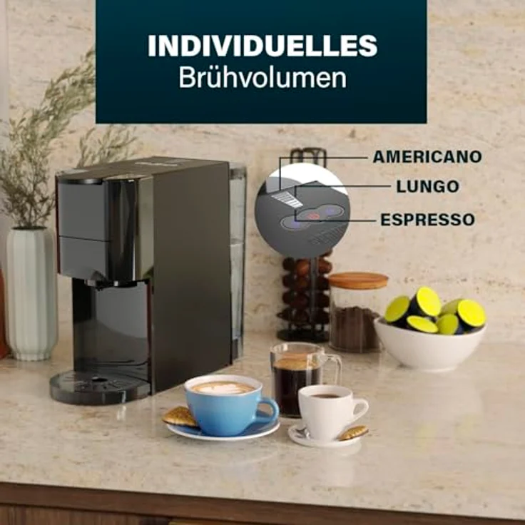 PRINCESS Kapselmaschine Princess 01.249454.01.001, Multikapsel-Kaffeemaschine mit 19-Bar-Pumpe, Schwarz – Bild 4