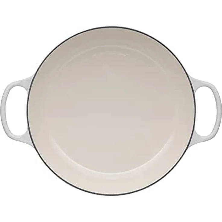 Le Creuset Signature Gusseisen Gourmet-Profitopf, Rund, Ø 30 cm, 3,5 l, Für alle Herdarten inkl. Induktion geeignet, 5,555 kg, Meringue, 21180307164430 – Bild 3