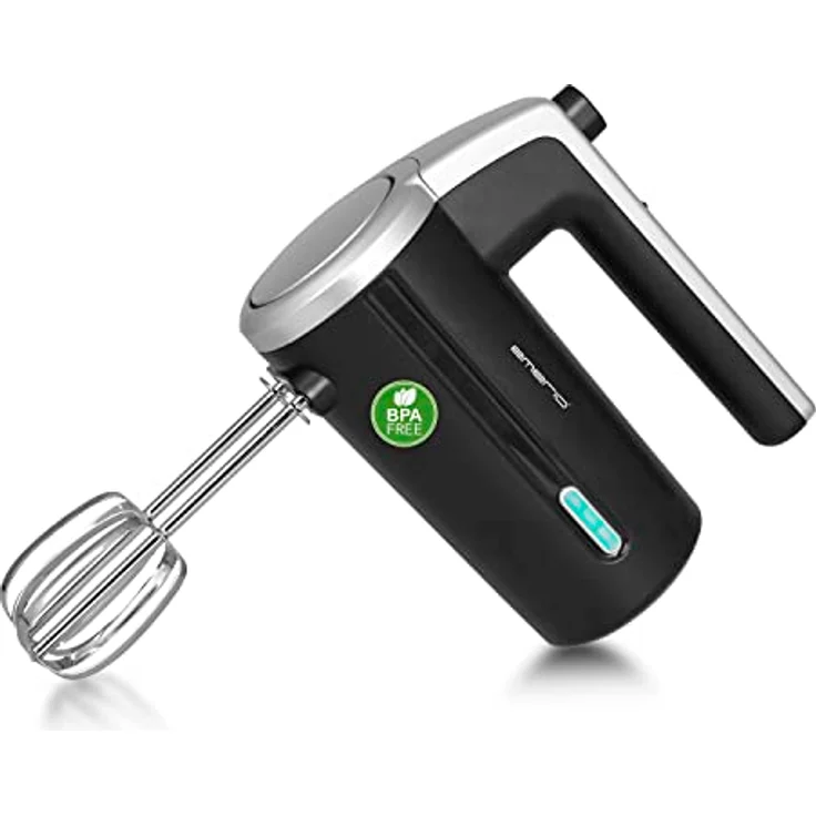 EMERIO kabelloser Akku Handmixer / -rührer - 2 Rührstäbe - 3 Geschwindigkeiten - 2000mAh/7,4V - BPA frei - Akkustand Anzeige - USB Ladekabel - bis zu 10 Zyklen á 3 Min - wiederaufladbar - HM-126681.1 – Bild 1