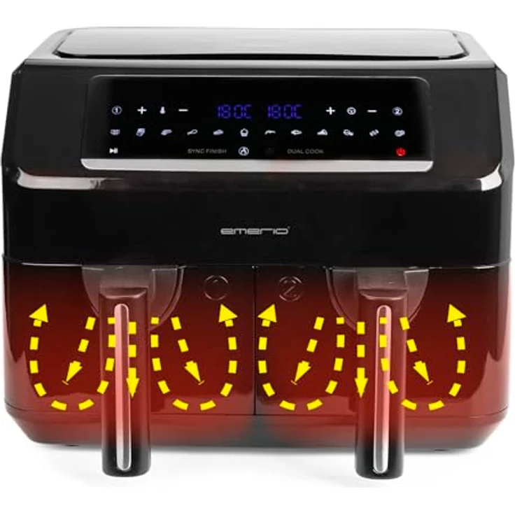 Emerio digitale DOPPEL Heißluftfritteuse AirFryer 2x 3.6L Volumen 12 Programme BPA frei SYNC FINISH Funktion AF-130376.1 – Bild 4