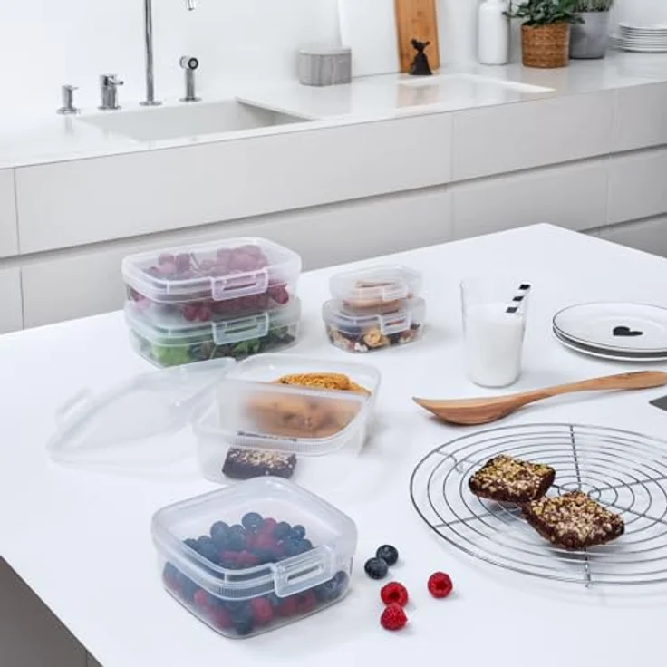 Curver Lunchbox Snapbox, transparente Vorratsdose mit Clipverschluss, 21 x 15,6 x 6 cm – Bild 4