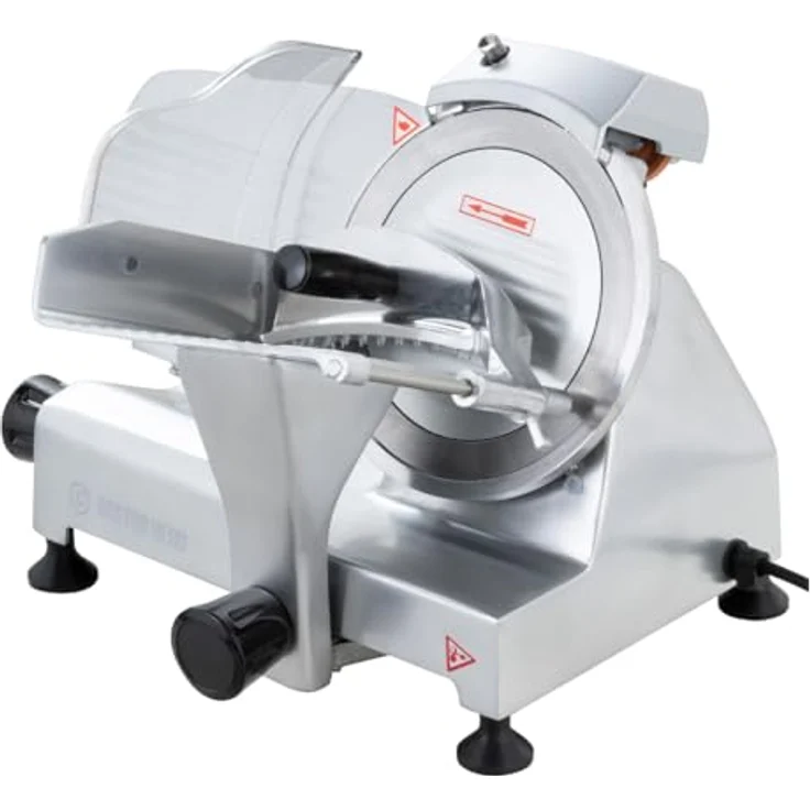 GastroHero Aufschnittmaschine ASM 195 mm, Allesschneider mit variablem Schnittbereich und integriertem Schleifstein – Bild 3