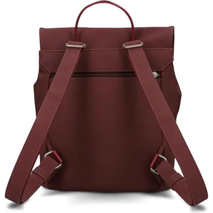 Zwei Mademoiselle.M City Rucksack, 29 cm, rot aus 100% Polyurethan, 24 x 13 x 29 cm – Bild 5