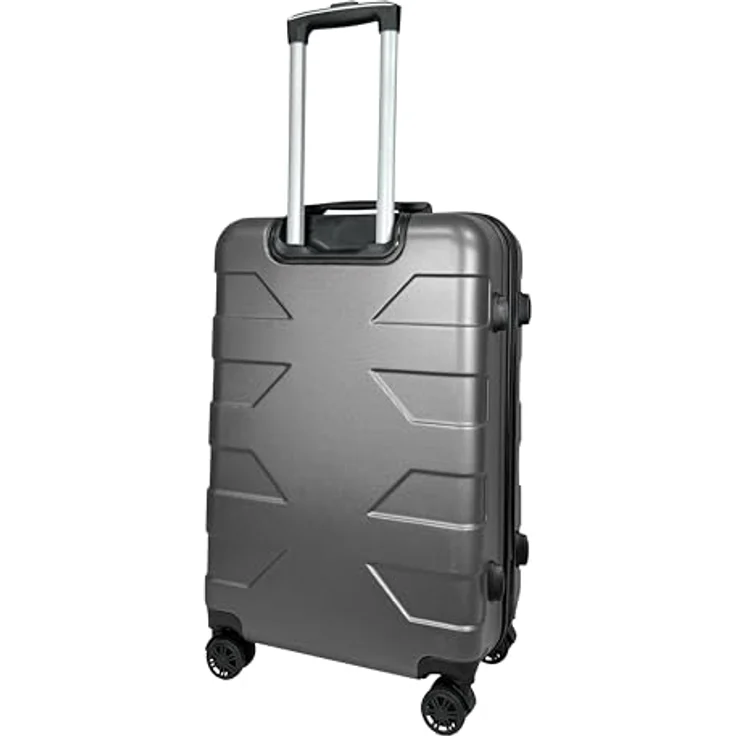 MY TRAVEL BAG ABS Koffer Trolley Reisekoffer Zwillingsrollen (Handgepäck-Mittel-Groß-Set) Nummernschloss (Anthrazit, 3er Set) – Bild 3