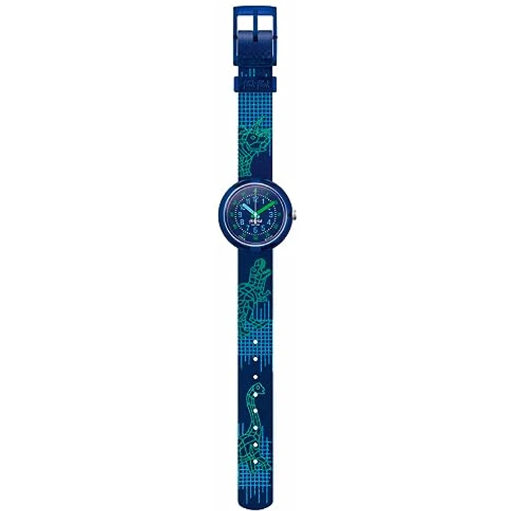 FLIK FLAK Cyberozaurus Kinder-Armbanduhr FPNP135, 31.85 mm Durchmesser, Bio-basierter Kunststoff, Wasserdicht 3 Bar, Blau – Bild 2