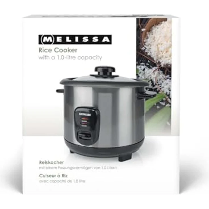 MELISSA Reiskocher RK-1,0L, 1,0 l, 400 W, Antihaftbeschichtung, Dampfkorb, Edelstahlgehäuse, Warmhaltefunktion – Bild 10