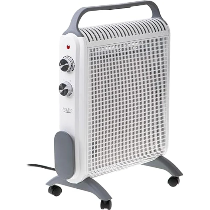 Adler Elektrische Heizung 2000W mit Rädern und Griff, Weiss – Bild 1