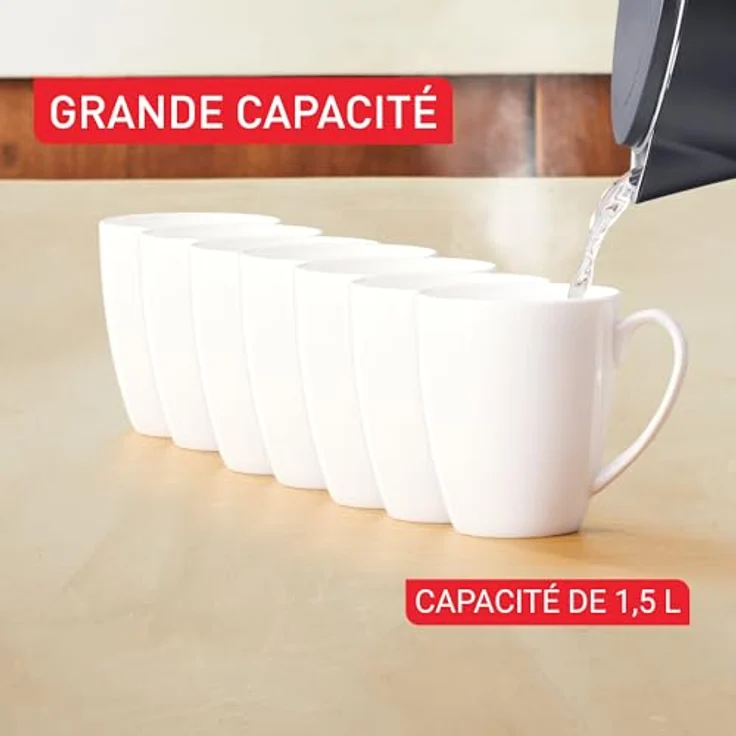 Tefal Wasserkocher Thermo Protect, 1,5 l, 1500 W, klappbarer Deckel, schwarz – Bild 6