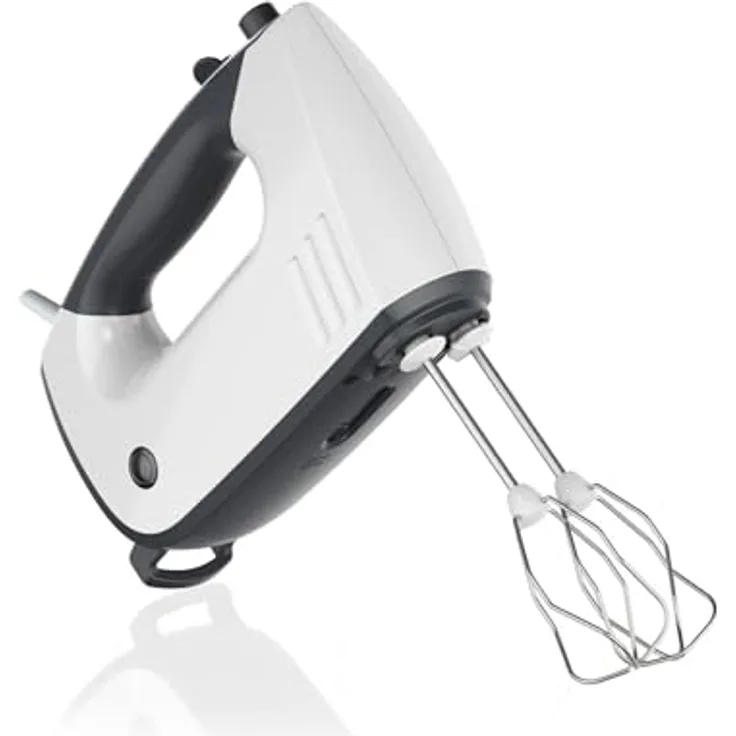 Bosch Handrührer ErgoMixx MFQ37480, 750 W, 5 Geschwindigkeiten plus Turbotaste, Edelstahl Rührwerkzeuge, weiss/grau