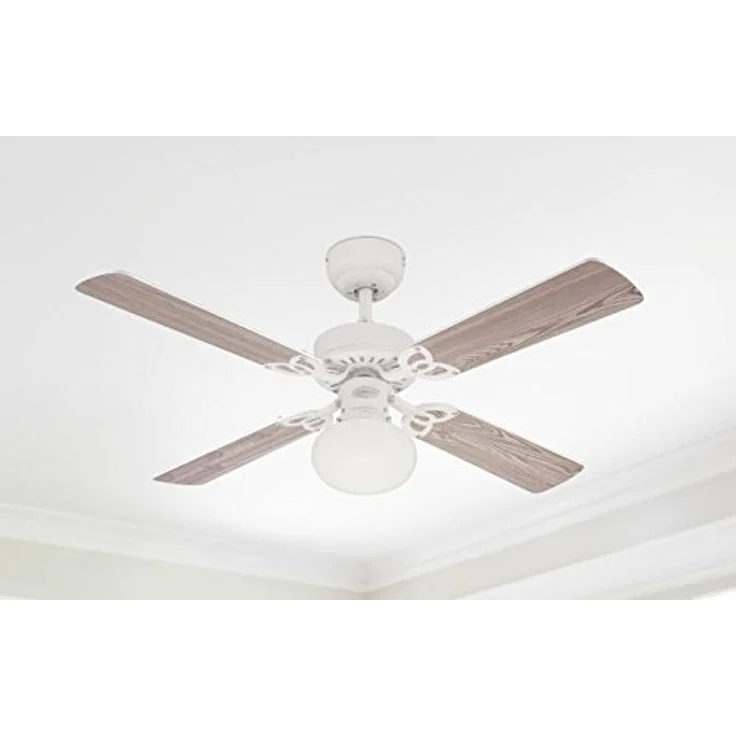 Westinghouse Vegas 7218540 Deckenventilator mit Beleuchtung, A++ to E, Metall, 60 W, E27, weiß, 105 x 105 x 44.2 cm – Bild 4