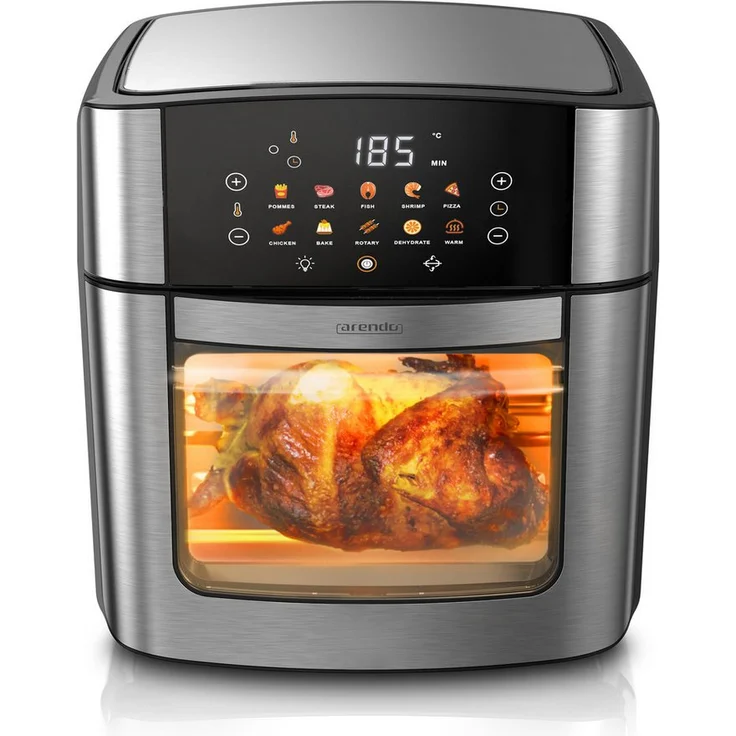 Arendo Heißluftfritteuse WLAN Multifunktionsofen 16L, 1800 W, Grill, Dörrautomat, Air Fryer mit 10 Programmen, Zubehör für Pizza, Hähnchen, Pommes, ohne Öl