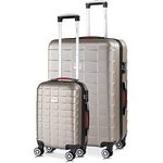 Monzana 2er Set Koffer Boardcase M, XL TSA Schloss Gelgriffe Champagner