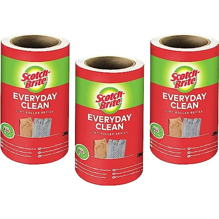 Scotch-Brite Everyday Clean Ersatz-Fusselrolle, 3x56 Blatt, Weiß