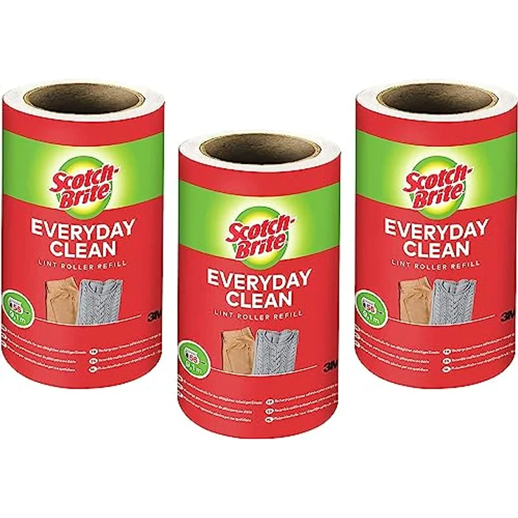 Scotch-Brite Everyday Clean Ersatz-Fusselrolle, 3x56 Blatt, Weiß – Bild 1