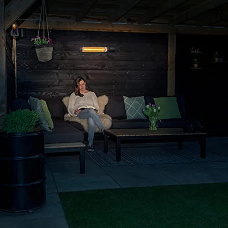 VONROC Marsili 2000W Terrassenheizung, effiziente Low Glare Lampe mit 2 Heizstufen und Fernbedienung – Bild 5
