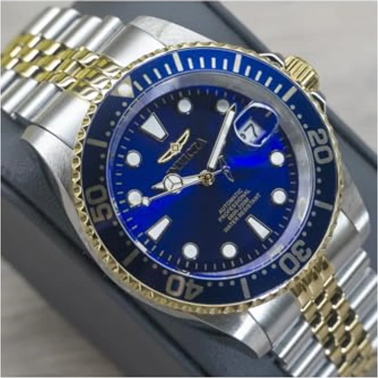 Invicta Pro Diver Automatikuhr, Edelstahlgehäuse 42mm, blau, 20 bar wasserdicht – Bild 4