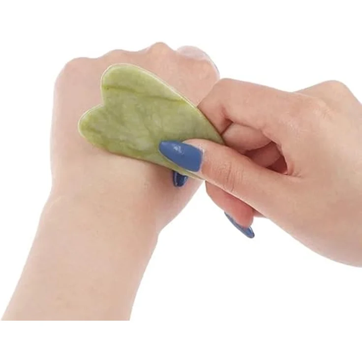 Montegoni Gesichtsmassagegerät Natürliche Gesichtsmassagege Jaderoller & Gua Sha, Anti-Aging, Jade-Stein-Set, Gesicht, Augen, Anti Falten – Bild 5