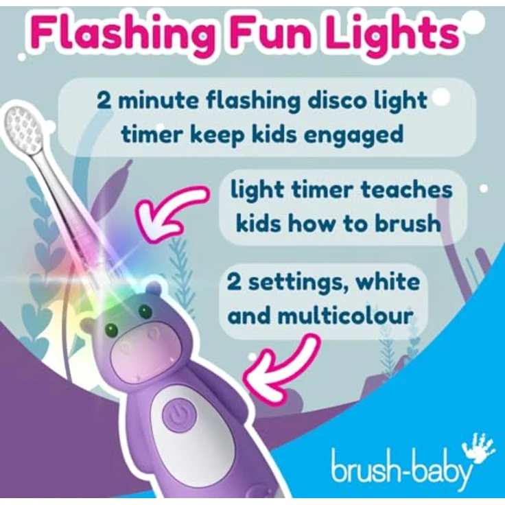 Brush-Baby, Elektrische Zahnbürste, WildOne mit mehrfarbigen Blinklichtern – Bild 5