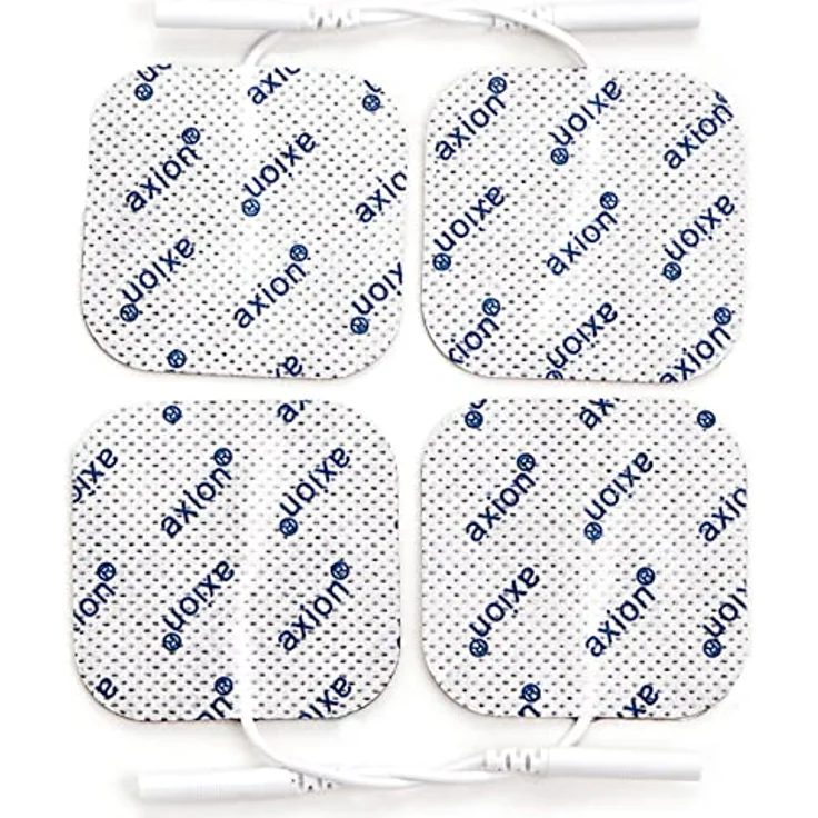 Axion Elektrodenpads 5x5cm, selbstklebende TENS EMS Elektroden mit 2mm Steckanschluss, 4 Stück für Prorelax und Promed – Bild 1