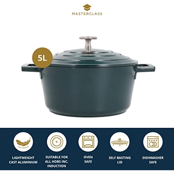 MasterClass Cast Aluminium 4L Round Casserole Dish with Lid – Bild 3