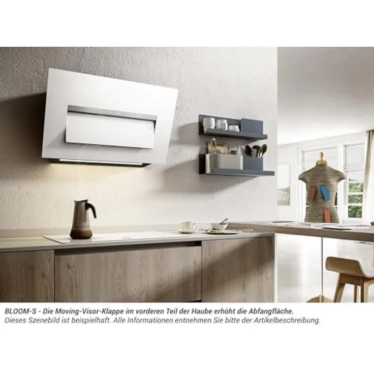 Elica Bloom-S Dekton® PRF0164475A Kopffreihaube 85 cm Schwarz, bürstenloser Motor, Touch Control, LED-Beleuchtung – Bild 6