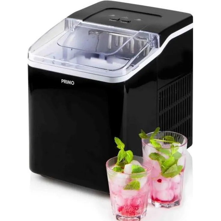 Primo PR407IB, IJsblokjesmachine mit 1,6L Wassertank, 12 kg Eisproduktion pro Tag, schwarz