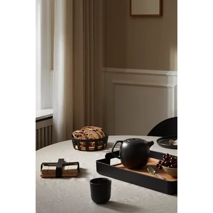 Eva Solo Nordic Kitchen Brotkorb | Schlichtes Design aus Bambus und mattschwarzem Kunststoff | Zum stilvollen Servieren von Brot und Brötchen | black – Bild 5