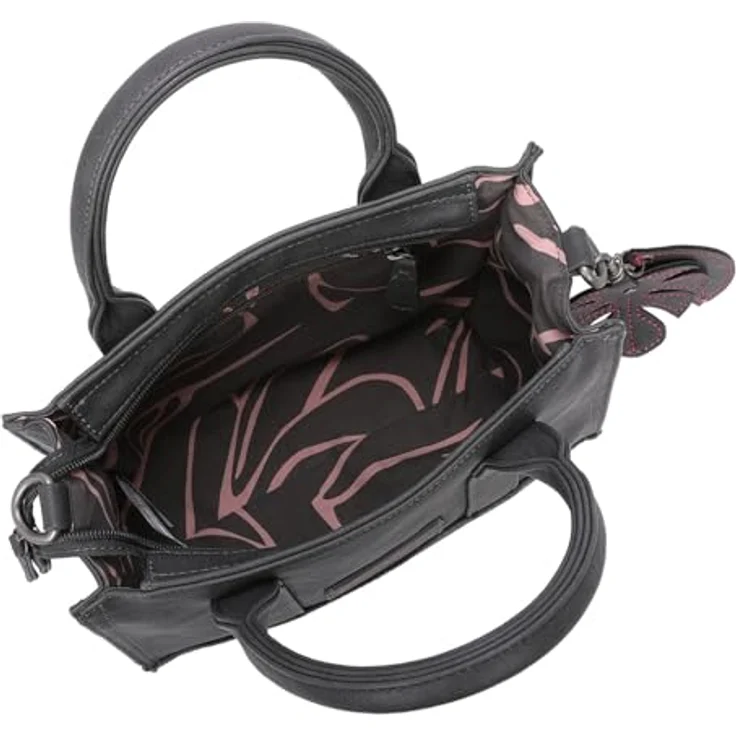 Fritzi aus Preußen Eco Square Handtasche 26 cm, Damen Handtasche in Schwarz und Grau, praktischer Stauraum für Wertsachen – Bild 3