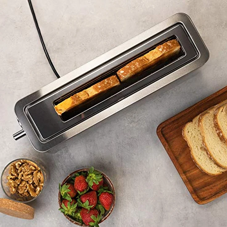 Toaster Cecotec BigToast Extra 1-Schlitz-Toaster, 1100 W, Brötchenaufsatz, 6 Bräunungsstufen, Edelstahl – Bild 3
