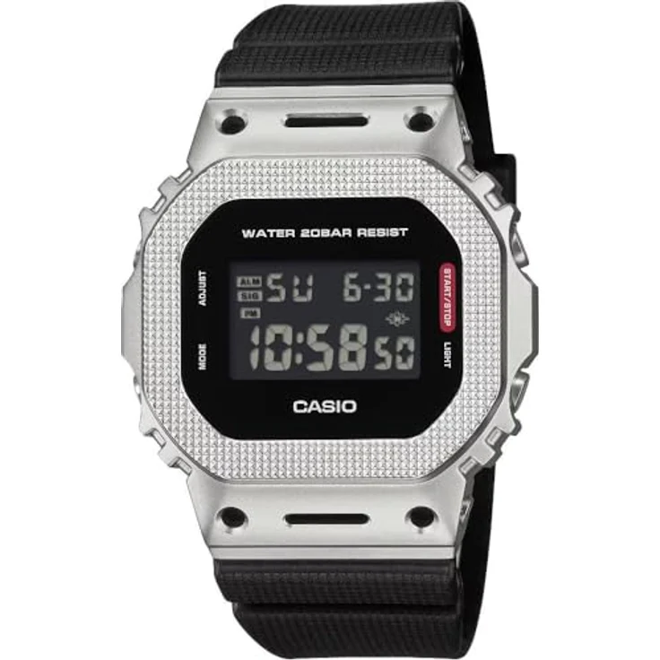 Casio G-Shock GM-5600M-1ER Sportuhr, stoßfest mit Metalllünette und Gummiarmband, schwarz – Bild 1