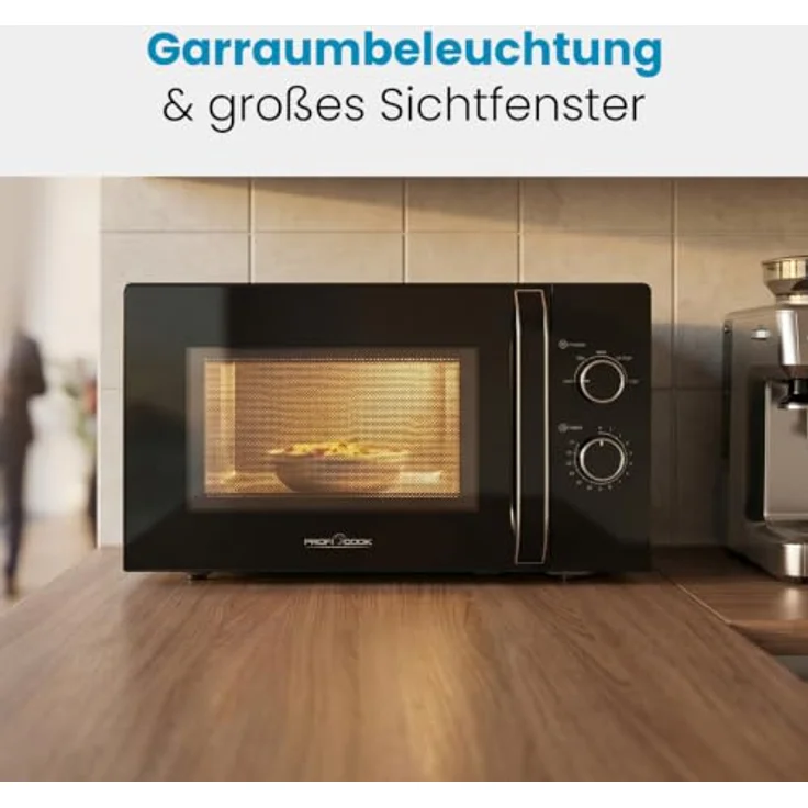 ProfiCook® Mikrowelle PC MW 1354, 30 L XXL-Garraum, 950W Leistung, großer 31,5 cm Drehteller, 5 Leistungsstufen – Bild 5