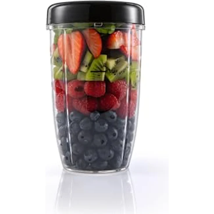 GOURMETmaxx Zubehörset L für Nutrition Mixer Pro 1.000, 6-teiliges Set mit 300 ml und 550 ml Mixbechern, To-go-Deckel und Frischhaltedeckel – Bild 2