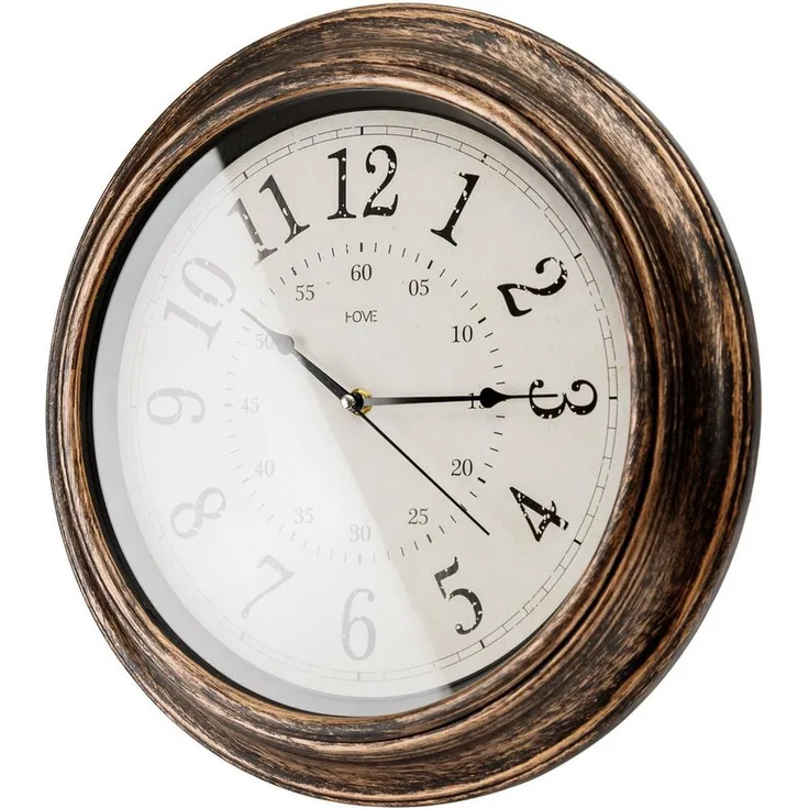 Platinet PZSL Wanduhr Spell, geräuschloser Quarzmechanismus im Vintage Design, braun, 39 cm