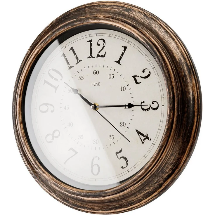 Platinet PZSL Wanduhr Spell, geräuschloser Quarzmechanismus im Vintage Design, braun, 39 cm