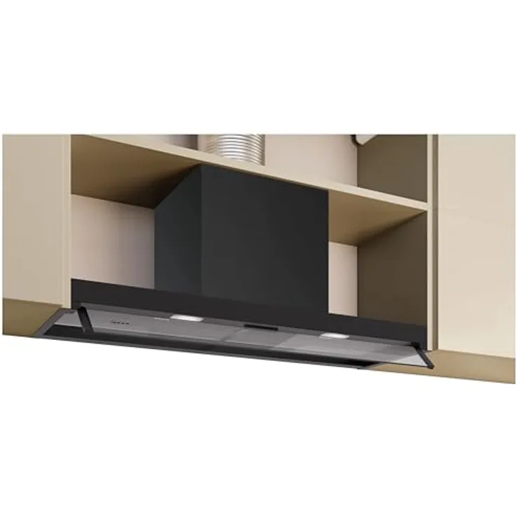 NEFF D95XCC2S0, Integrierte Designhaube 90 cm, Energieeffizienter Kondensatormotor, Dual-Filtersystem, Mattschwarz, Easy Clean, Made in Germany