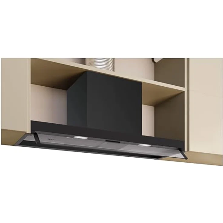 NEFF D95XCC2S0, Integrierte Designhaube 90 cm, Energieeffizienter Kondensatormotor, Dual-Filtersystem, Mattschwarz, Easy Clean, Made in Germany – Bild 1